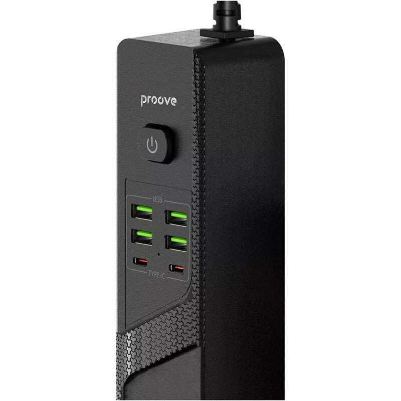 Фільтр живлення Proove Power Socket P-04 4 розетки, 4USB + 2USB-C (2500W), 2 м, Black (PSP442420001)
