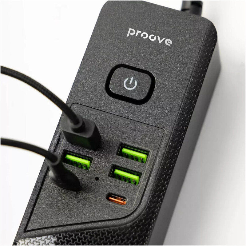 Фільтр живлення Proove Power Socket P-04 4 розетки, 4USB + 2USB-C (2500W), 2 м, Black (PSP442420001)