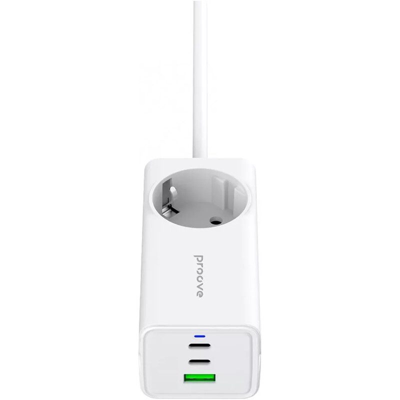 Фільтр живлення Proove Power Strip PD-02 1 розетка, 3USB (2USB-C + 1USB) 65W, 1,5 м, White (PSP165210001)