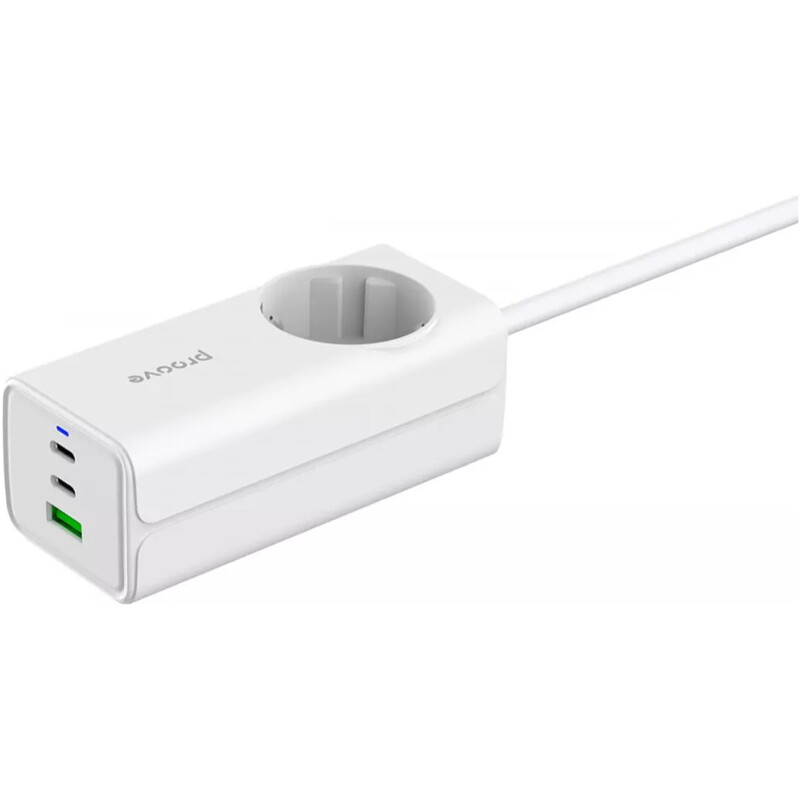 Фільтр живлення Proove Power Strip PD-02 1 розетка, 3USB (2USB-C + 1USB) 65W, 1,5 м, White (PSP165210001)