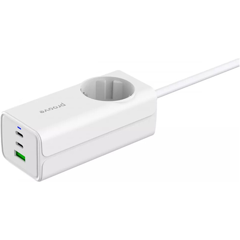 Фільтр живлення Proove Power Strip PD-02 1 розетка, 3USB (2USB-C + 1USB) 65W, 1,5 м, White (PSP165210001)