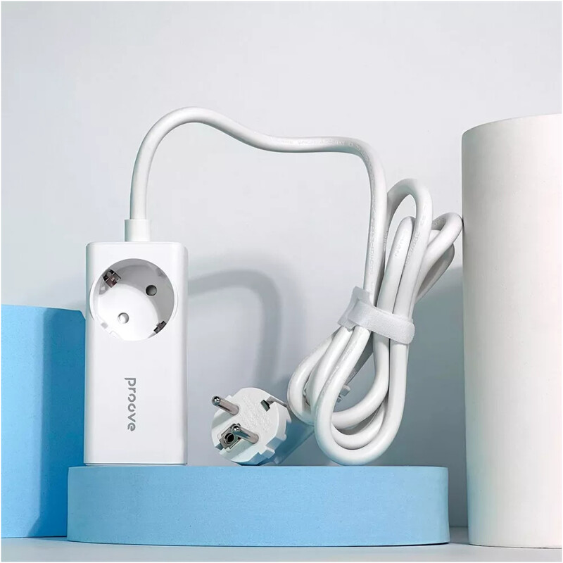 Фільтр живлення Proove Power Strip PD-02 1 розетка, 3USB (2USB-C + 1USB) 65W, 1,5 м, White (PSP165210001)