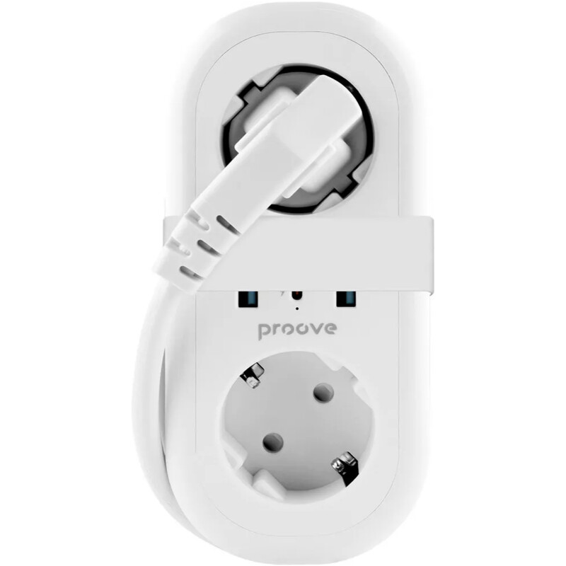 Фільтр живлення Proove Supercoil (2 розетки, 2USB + 1USB-C) 20W, 1,5 м, White (PSPS25002102)