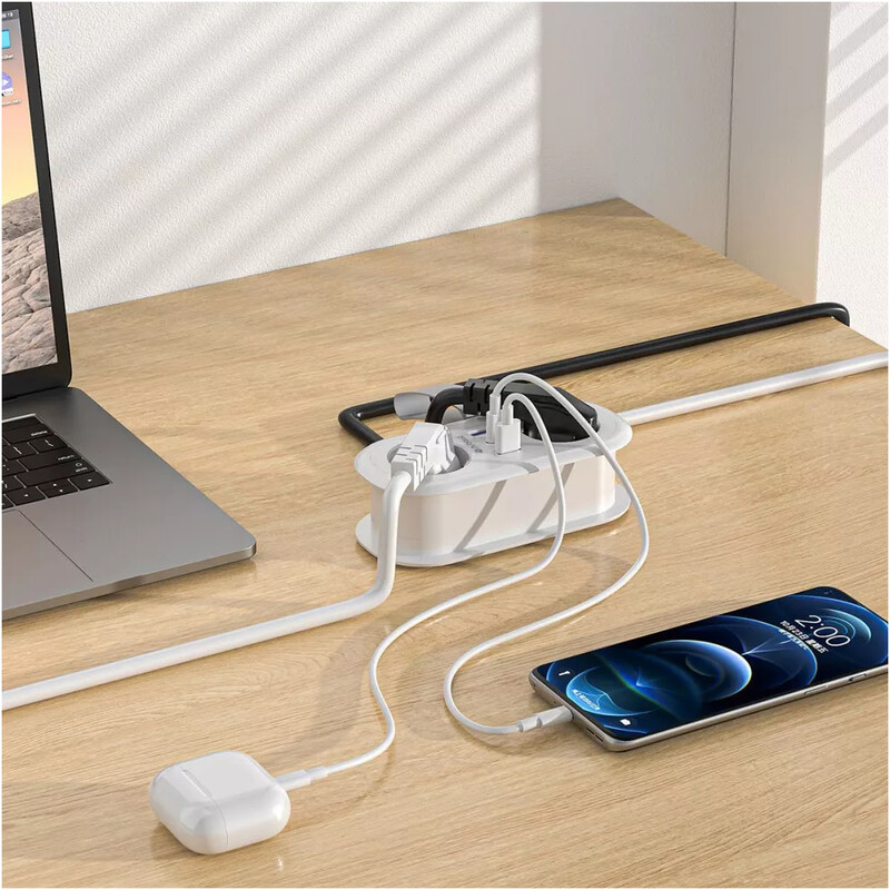 Фільтр живлення Proove Supercoil (2 розетки, 2USB + 1USB-C) 20W, 1,5 м, White (PSPS25002102)