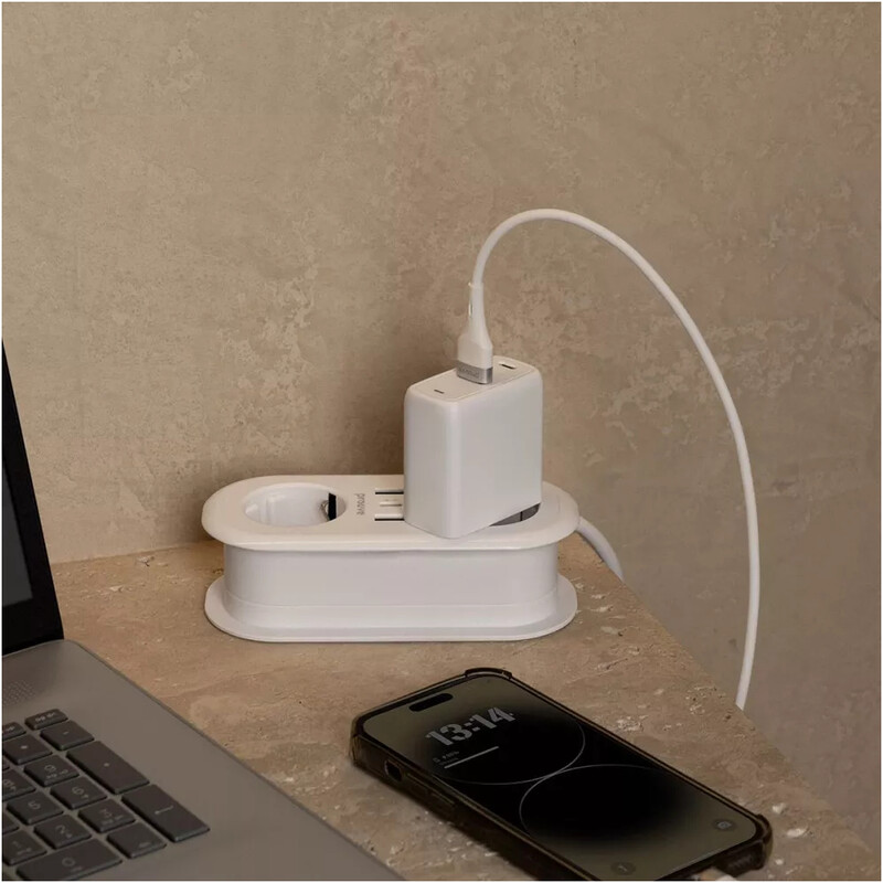 Фільтр живлення Proove Supercoil (2 розетки, 2USB + 1USB-C) 20W, 1,5 м, White (PSPS25002102)