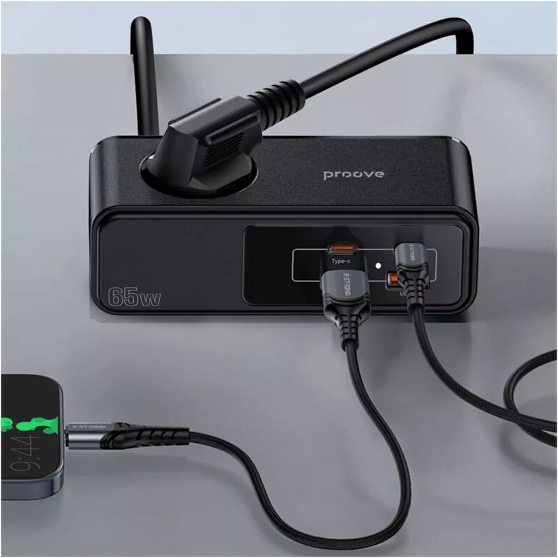 Фільтр живлення Proove Homester Pro 1 розетка, 2USB + 2USB-C (65W), 1,5 м, Black (PSHP25002201)