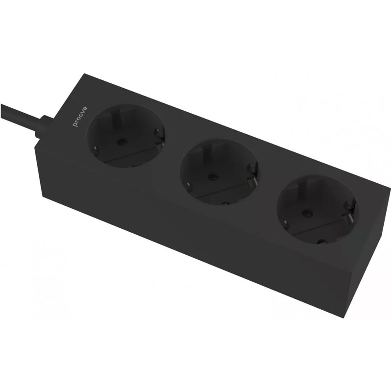 Фільтр живлення Proove Magnet Strip 3 розетки, 3680W, 1,6 м, Black (PSMS25000001)