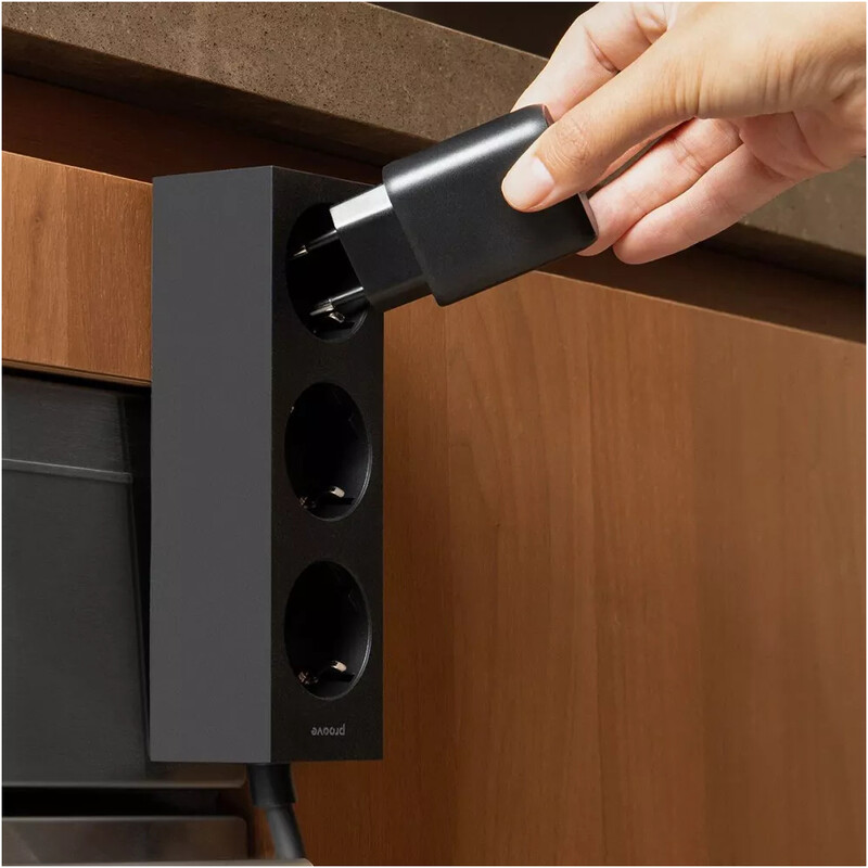 Фільтр живлення Proove Magnet Strip 3 розетки, 3680W, 1,6 м, Black (PSMS25000001)