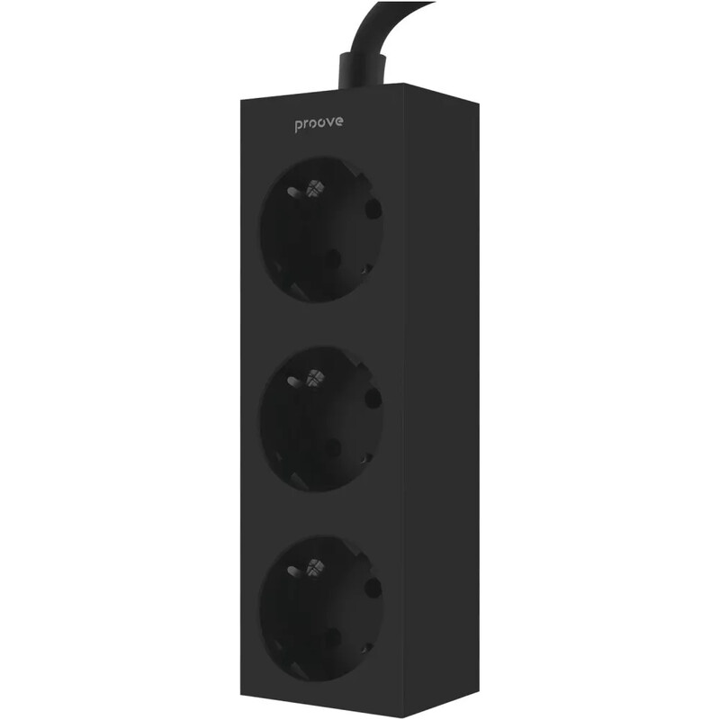 Фільтр живлення Proove Magnet Strip 3 розетки, 3680W, 1,6 м, Black (PSMS25000001)