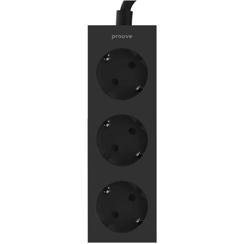 Фільтр живлення Proove Magnet Strip 3 розетки, 3680W, 1,6 м, Black (PSMS25000001)