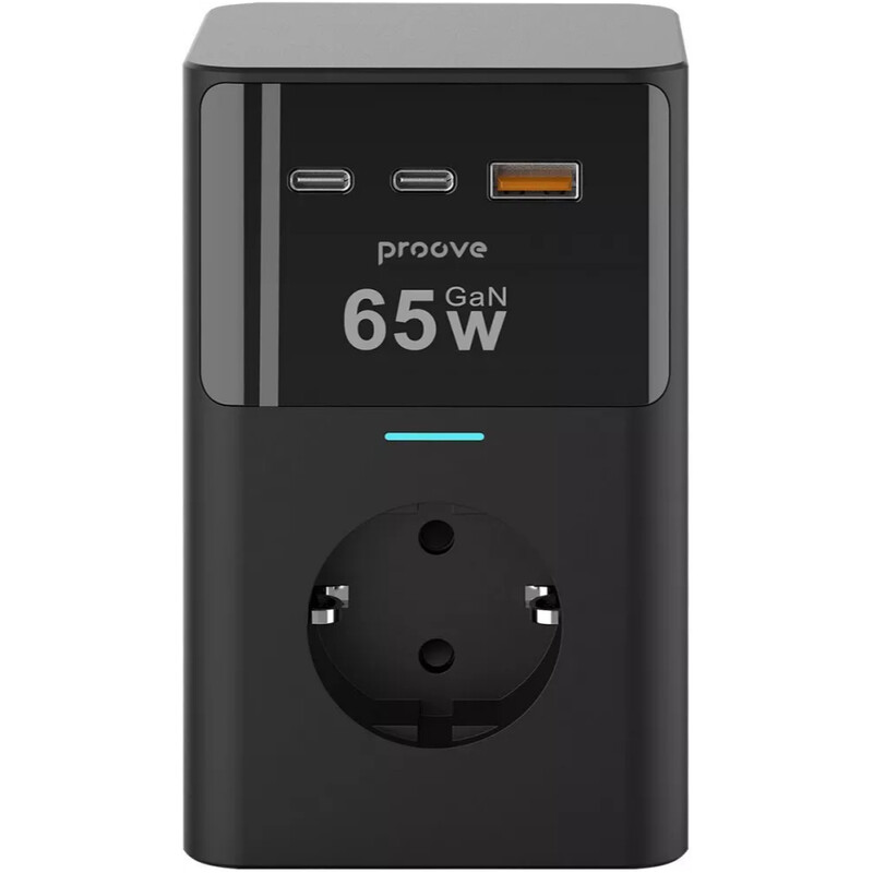 Фільтр живлення Proove Power Cube 3 розетки, 1USB + 2USB-C (65W), 1,5 м, Black (PSPC36801201)