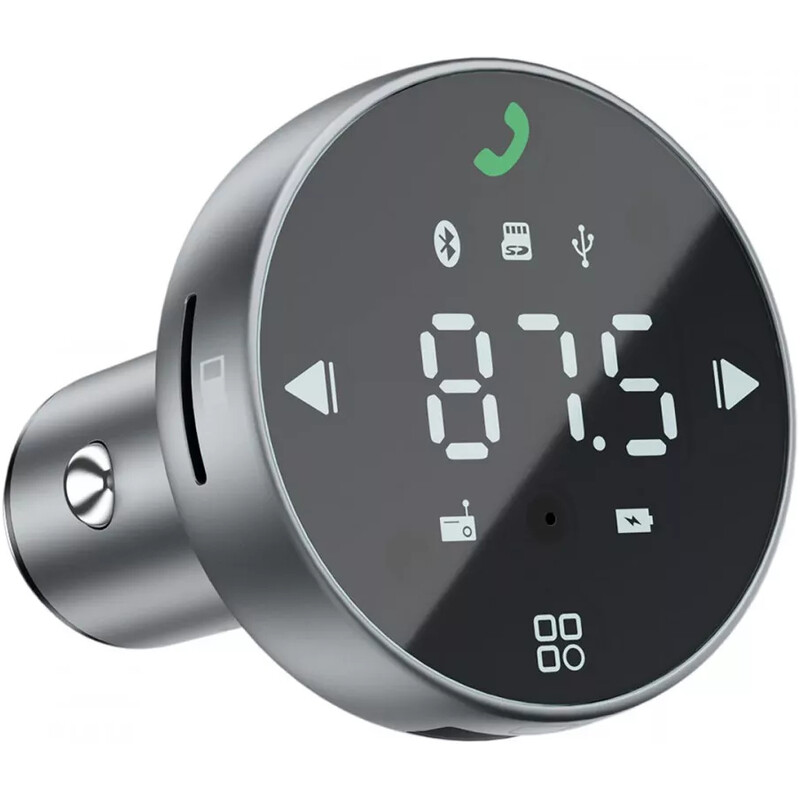 Автомобільний зарядний пристрій + FM-трансмітер Proove FM Launcher Sound Sync 30W PD + QC3.0 Type-C + USB Grey (FMSS30110003)