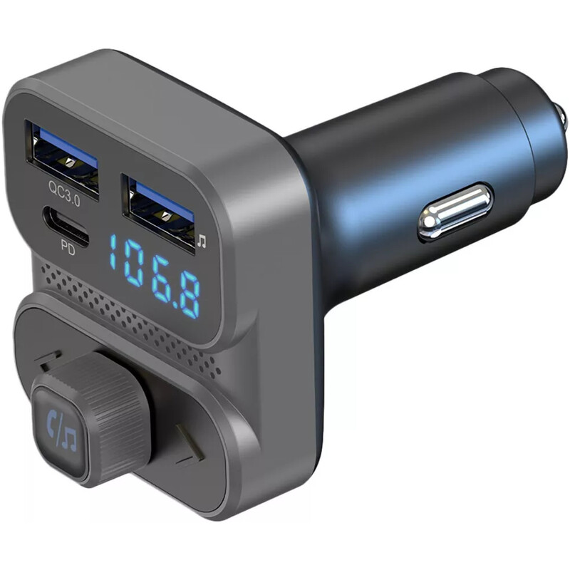 Автомобільний зарядний пристрій + FM-трансмітер Proove FM Launcher Luxor SE 2xUSB + Type-C 36W Gray (FMLX20120003)