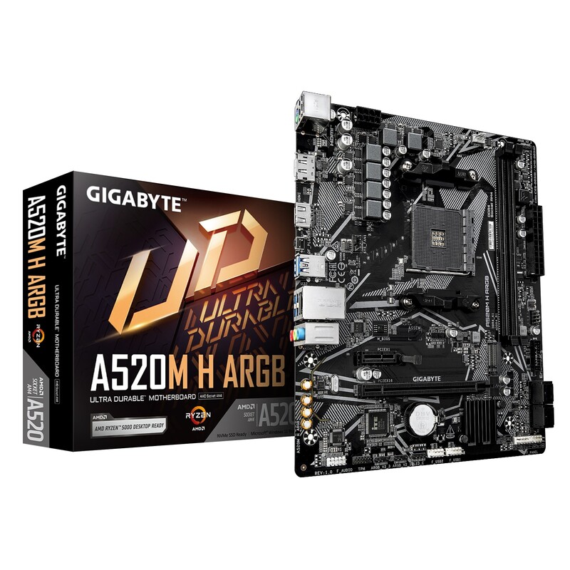 Материнская плата Gigabyte A520M H ARGB Socket AM4