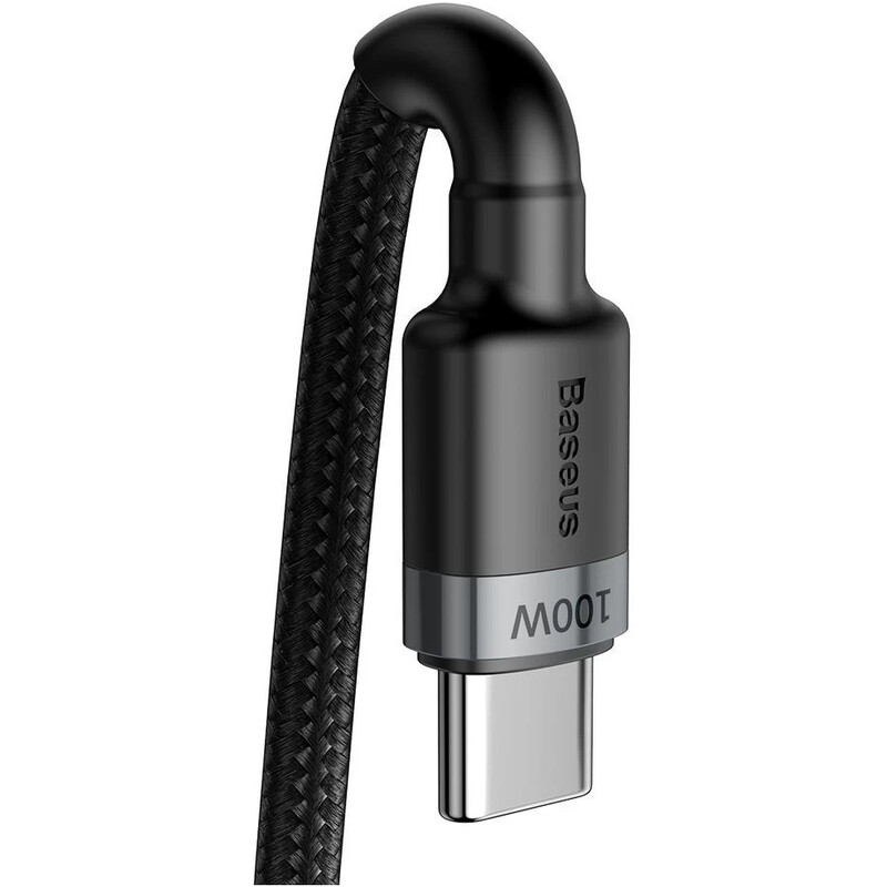 Кабель Baseus Cafule Flash Charging USB Type-C - USB Type-C (M/M), PD 2.0, 100W, 2 м, Grey/Black (CATKLF-ALG1)