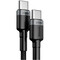 Фото - Кабель Baseus Cafule Flash Charging USB Type-C - USB Type-C (M/M), PD 2.0, 100W, 2 м, Grey/Black (CATKLF-ALG1) | click.ua