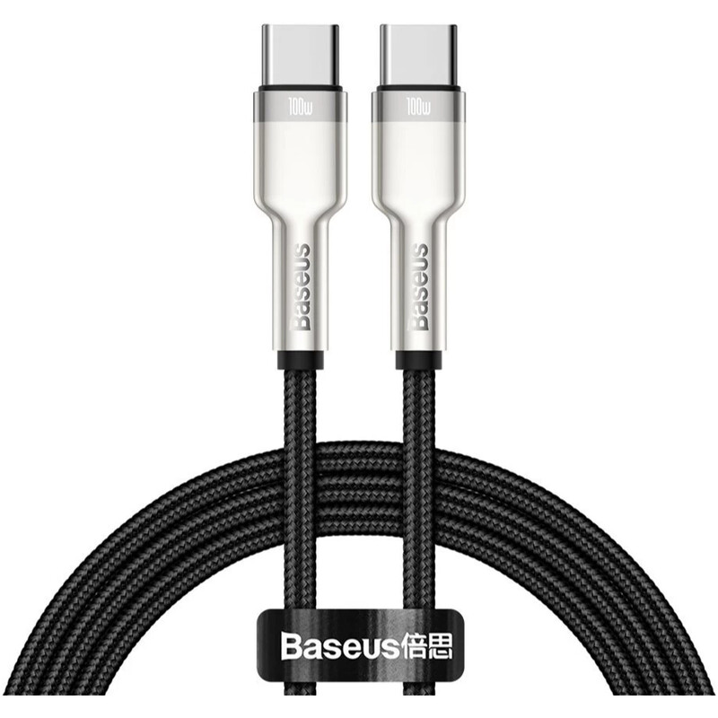 Кабель Baseus Cafule Metal USB Type-C - USB Type-C (M/M), 100W, 1 м, Black (CATJK-C01)