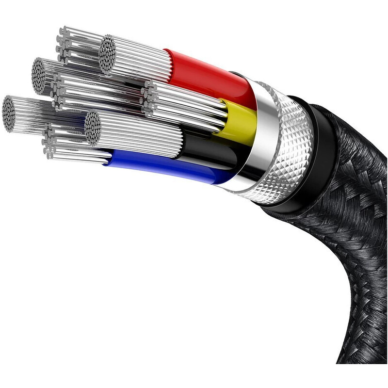 Кабель Baseus Cafule Metal USB Type-C - USB Type-C (M/M), 100W, 1 м, Black (CATJK-C01)