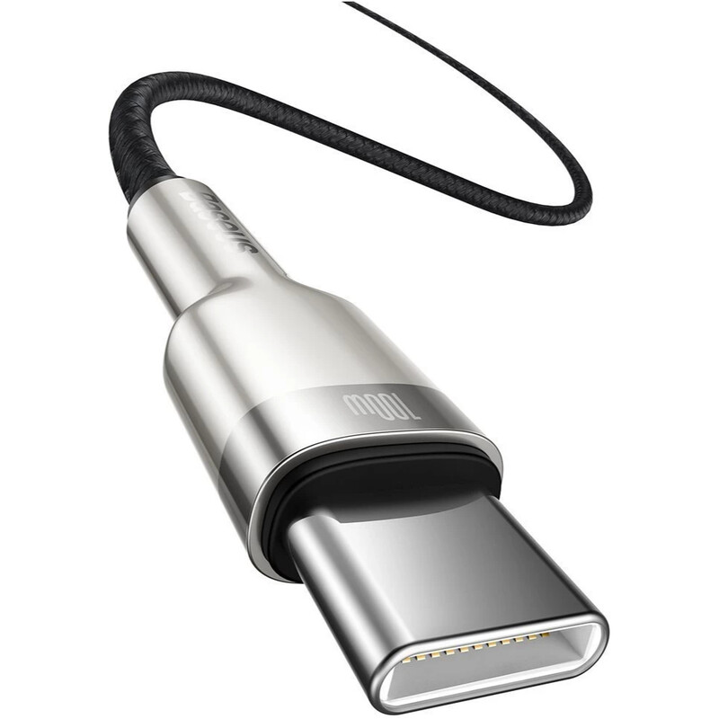 Кабель Baseus Cafule Metal USB Type-C - USB Type-C (M/M), 100W, 1 м, Black (CATJK-C01)