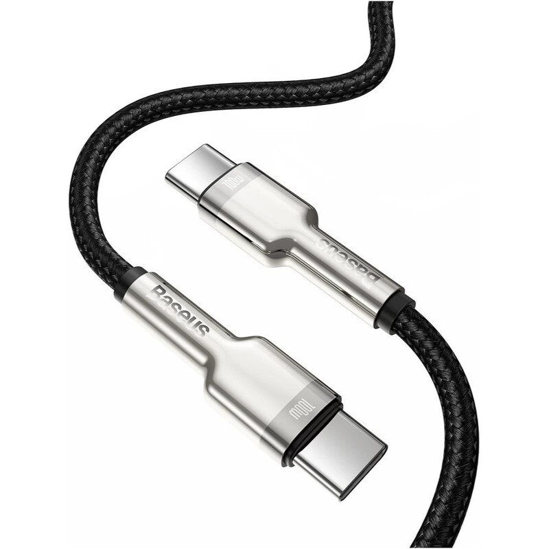 Кабель Baseus Cafule Metal USB Type-C - USB Type-C (M/M), 100W, 1 м, Black (CATJK-C01)