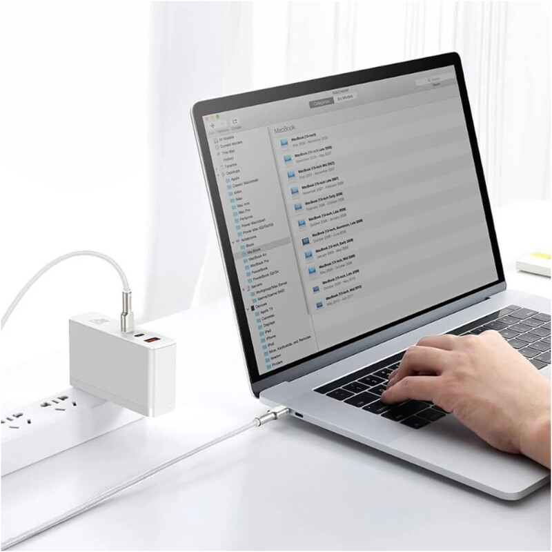 Кабель Baseus Cafule Metal USB Type-C - USB Type-C (M/M), 100W, 2 м, White (CATJK-D02)
