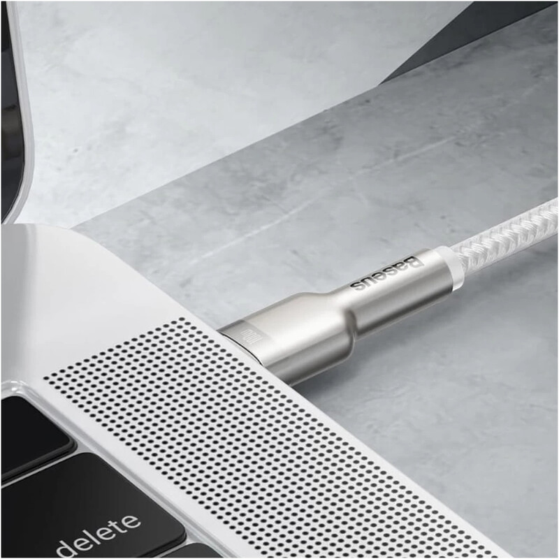 Кабель Baseus Cafule Metal USB Type-C - USB Type-C (M/M), 100W, 2 м, White (CATJK-D02)