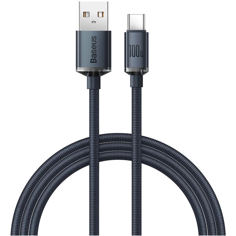 Кабель Baseus Crystal Shine Series Fast Charging USB Type-A - USB Type-C (M/M), 100W, 1.2 м, Black (CAJY000401)
