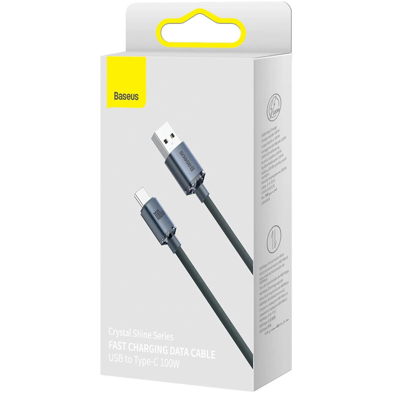 Кабель Baseus Crystal Shine Series Fast Charging USB Type-A - USB Type-C (M/M), 100W, 1.2 м, Black (CAJY000401)