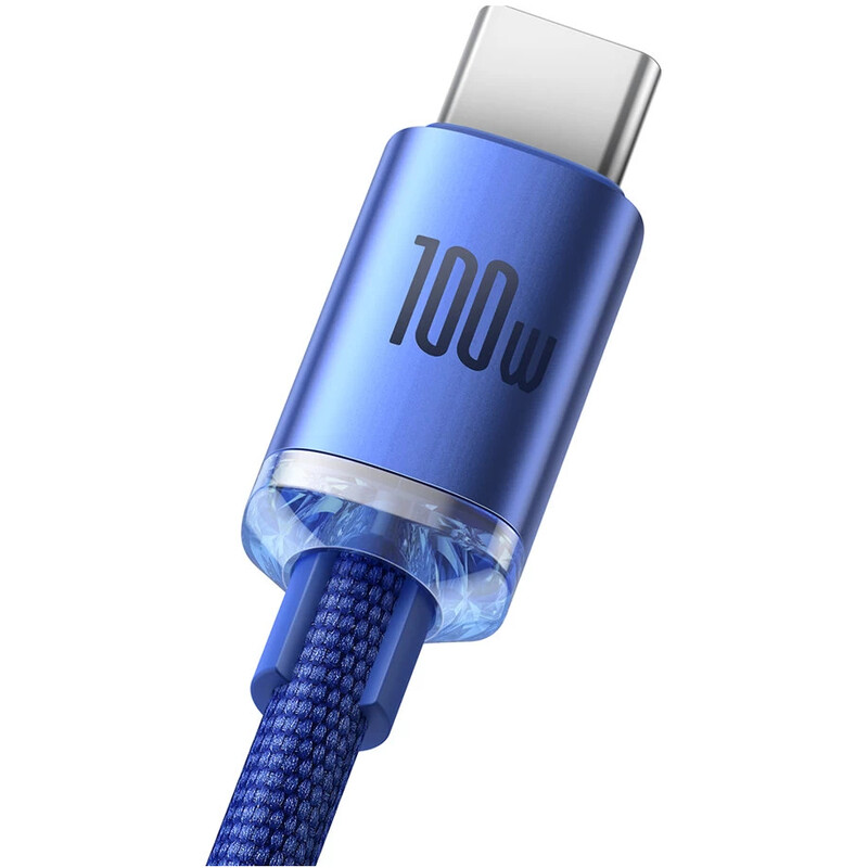 Кабель Baseus Crystal Shine Series Fast Charging USB Type-A - USB Type-C (M/M), 100W, 1.2 м, Blue (CAJY000403)