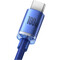 Фото - Кабель Baseus Crystal Shine Series Fast Charging USB Type-A - USB Type-C (M/M), 100W, 1.2 м, Blue (CAJY000403) | click.ua
