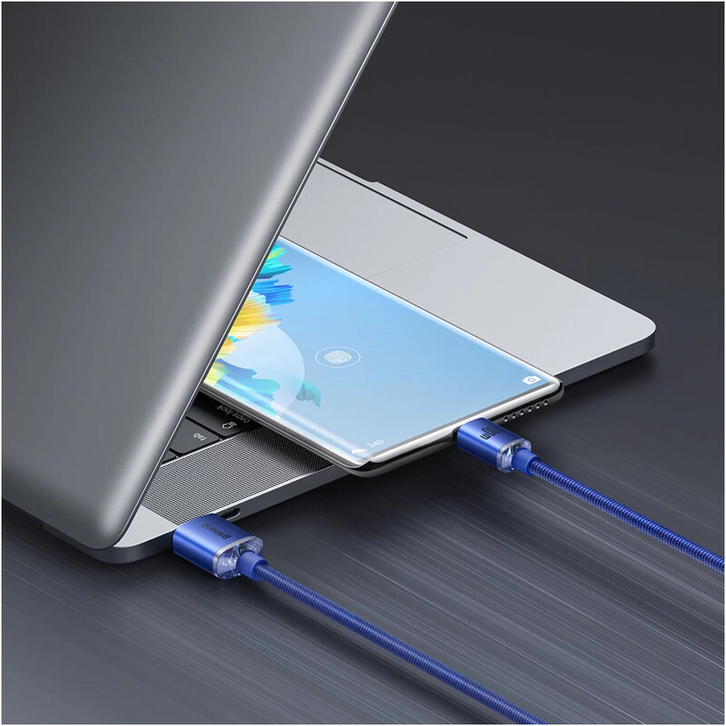 Кабель Baseus Crystal Shine Series Fast Charging USB Type-A - USB Type-C (M/M), 100W, 2 м, Blue (CAJY000503)