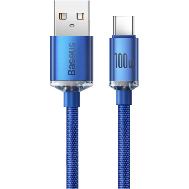 Кабель Baseus Crystal Shine Series Fast Charging USB Type-A - USB Type-C (M/M), 100W, 2 м, Blue (CAJY000503)