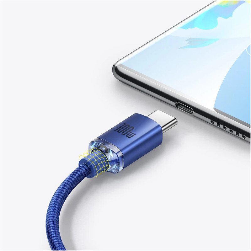 Кабель Baseus Crystal Shine Series Fast Charging USB Type-A - USB Type-C (M/M), 100W, 2 м, Blue (CAJY000503)