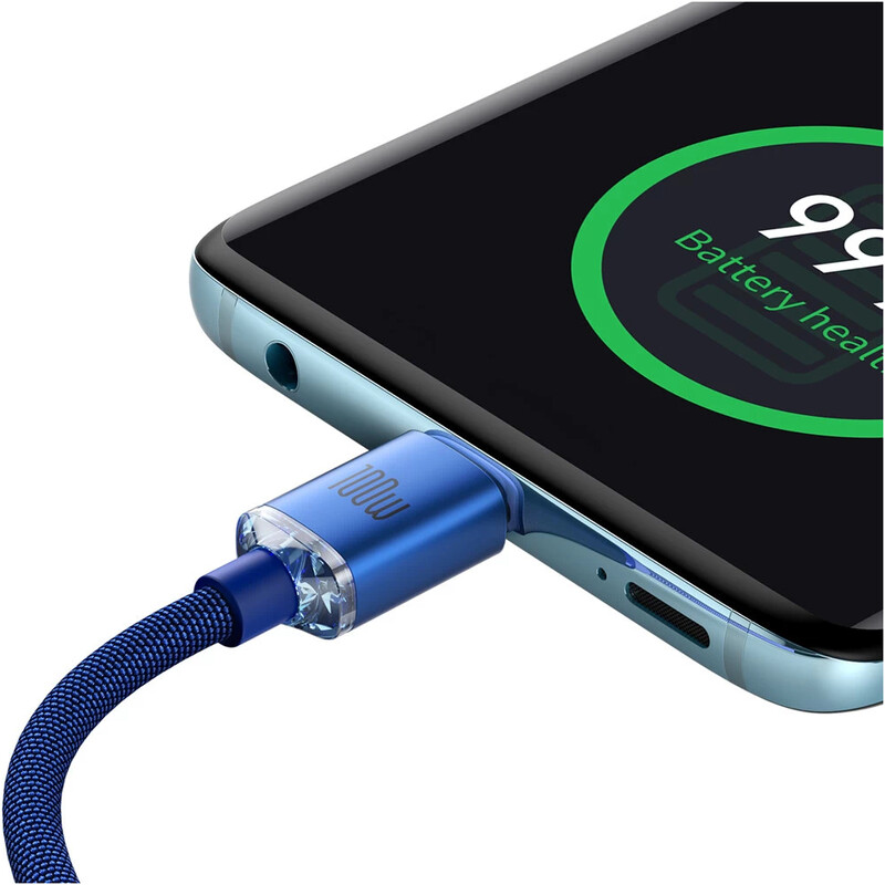 Кабель Baseus Crystal Shine Series Fast Charging USB Type-C - USB Type-C (M/M), 100W, 1.2 м, Blue (CAJY000603)