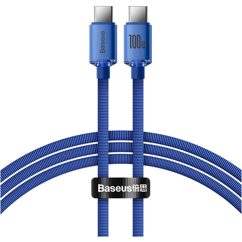 Кабель Baseus Crystal Shine Series Fast Charging USB Type-C - USB Type-C (M/M), 100W, 1.2 м, Blue (CAJY000603)