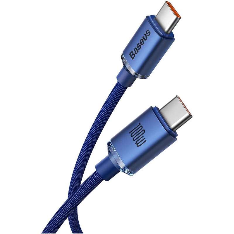 Кабель Baseus Crystal Shine Series Fast Charging USB Type-C - USB Type-C (M/M), 100W, 2 м, Blue (CAJY000703)