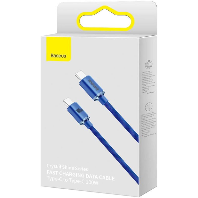 Кабель Baseus Crystal Shine Series Fast Charging USB Type-C - USB Type-C (M/M), 100W, 2 м, Blue (CAJY000703)