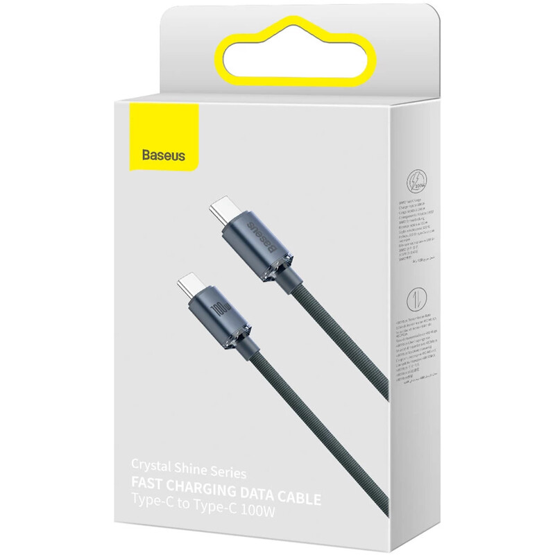 Кабель Baseus Crystal Shine Series Fast Charging USB Type-C - USB Type-C (M/M), 100W, 2 м, Black (CAJY000701)