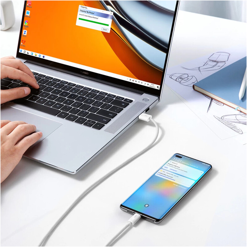 Кабель Baseus Dynamic Series Fast Charging USB Type-A - USB Type-C (M/M), 100W, 2 м, White (CALD000702)