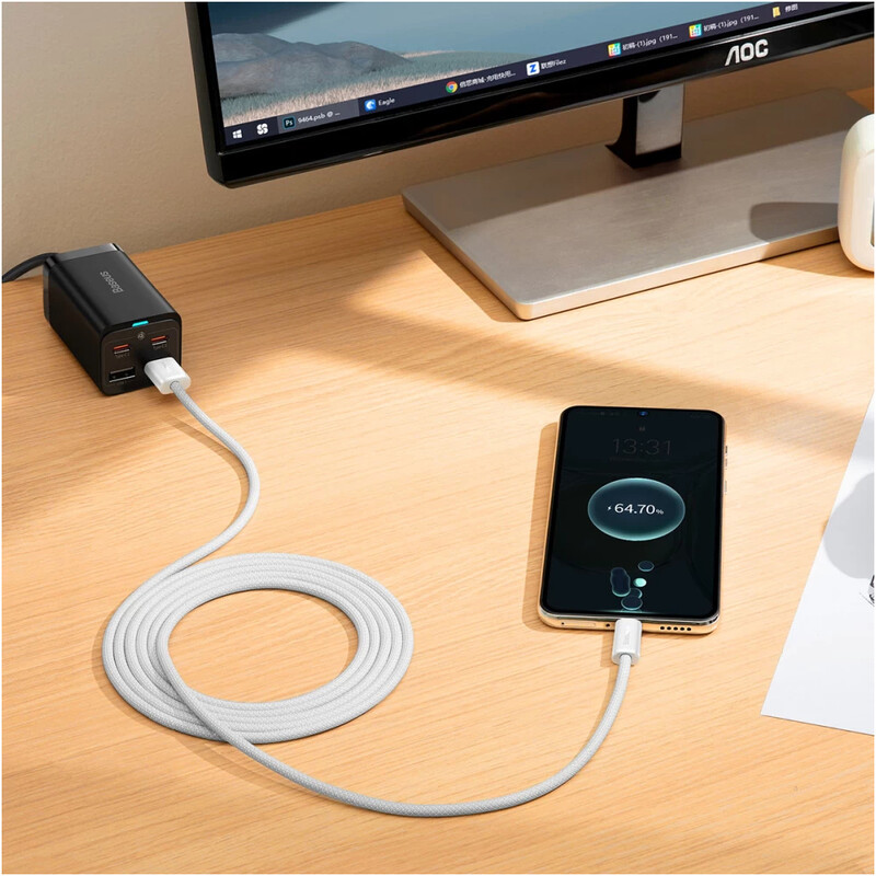 Кабель Baseus Dynamic Series Fast Charging USB Type-A - USB Type-C (M/M), 100W, 2 м, White (CALD000702)