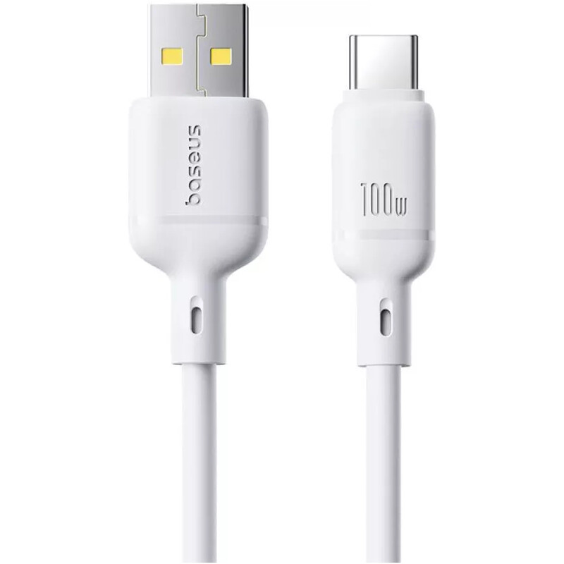 Кабель Baseus Silky Series Fast Charging USB Type-A - USB Type-C (M/M), 100W, 1 м, White (P10377703213-00)