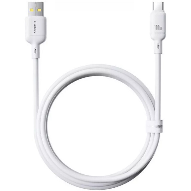 Кабель Baseus Silky Series Fast Charging USB Type-A - USB Type-C (M/M), 100W, 2 м, White (P10377703213-01)