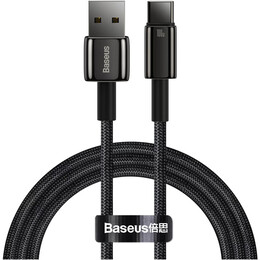 Кабель Baseus Tungsten Gold Fast Charging Data USB Type-A - USB Type-C (M/M), 100W, 1 м, Black (CAWJ000001)