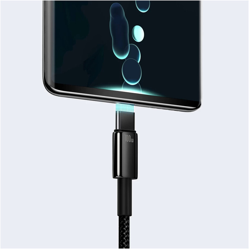 Кабель Baseus Tungsten Gold Fast Charging Data USB Type-A - USB Type-C (M/M), 100W, 1 м, Black (CAWJ000001)