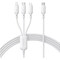 Фото - Кабель Baseus Silky One-for-Three Fast Charging USB Type-C - micro USB + Lightning + USB Type-C (M/M), 100W, 1.5 м, White (P10377706213-00) | click.ua