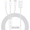 Фото - Кабель Baseus Superior Series Fast Charging 3-in-1 USB Type-A - micro USB + Lightning + USB Type-C (M/M), 3.5А, 1.5 м, White (CAMLTYS-02) | click.ua