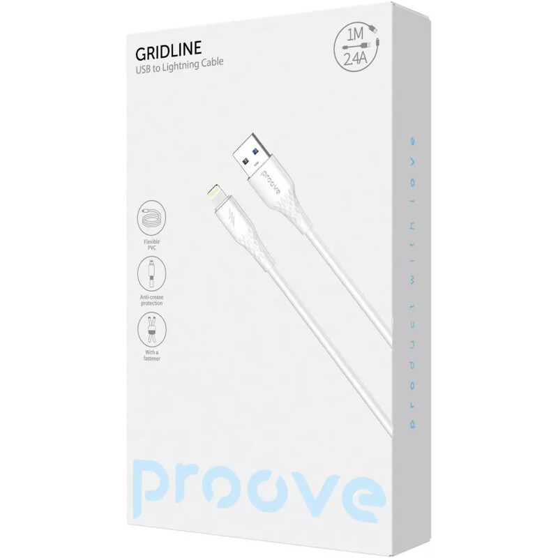 Кабель Proove GridLine USB-A to Lightning 12W 1 м, White (CCGL12001102)
