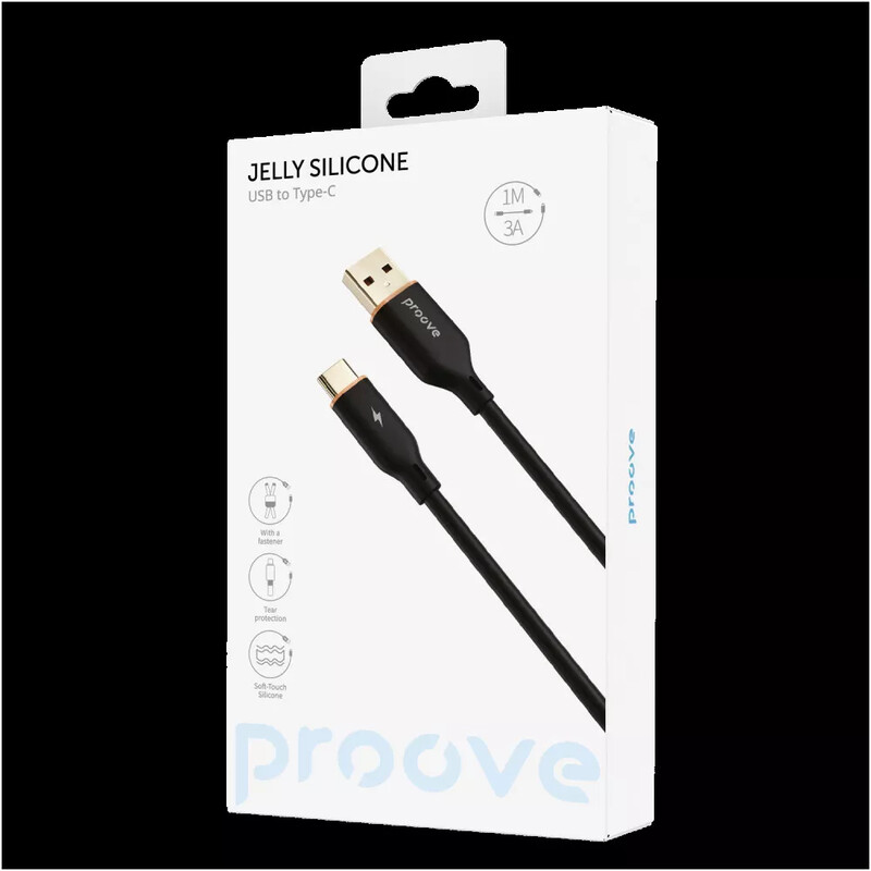 Кабель Proove Jelly Silicone USB-A to USB Type-C 12W 1 м, Black (CCJS20001201)