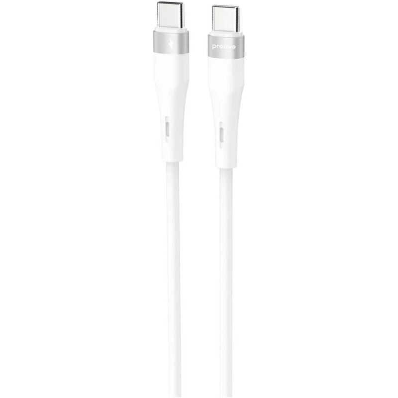 Кабель Proove Light Silicone Plus USB Type-C to USB Type-C 60W 1 м, White (CCLS60002202)