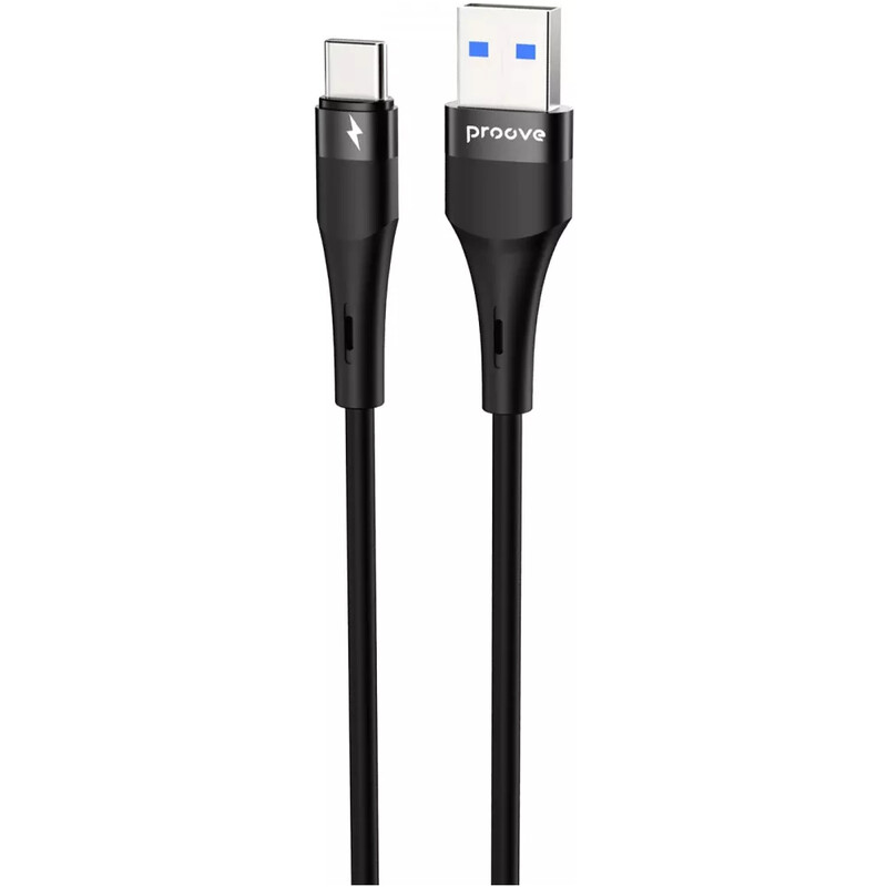 Кабель Proove Light Silicone Plus USB-A to USB Type-C 60W 1 м, Black (CCLS15001201)